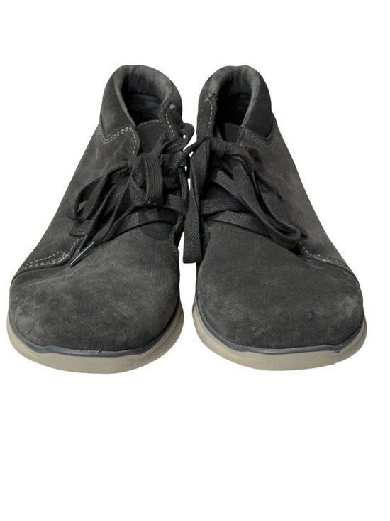Eddie Bauer Gray Suede Boots Mens 8 Lace Up Comfort Casual